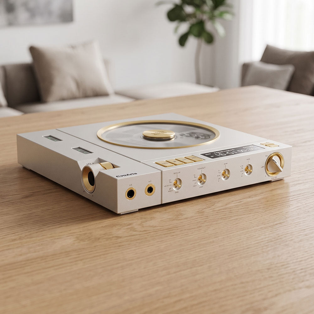 EVOAria Evo ERA – DAC/amp headphone amplifier with CD playback, USB audio & Bluetooth.